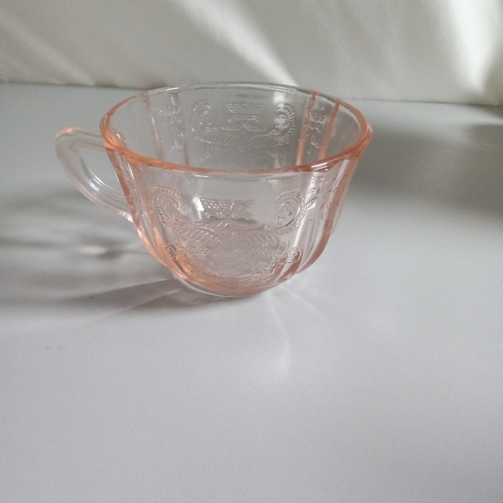 Vintage Federal Glass Madrid Pink Depression Glass Teacup 1930s Art Deco
